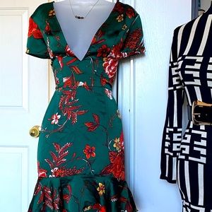 Green floral dress from Pretty little thing.